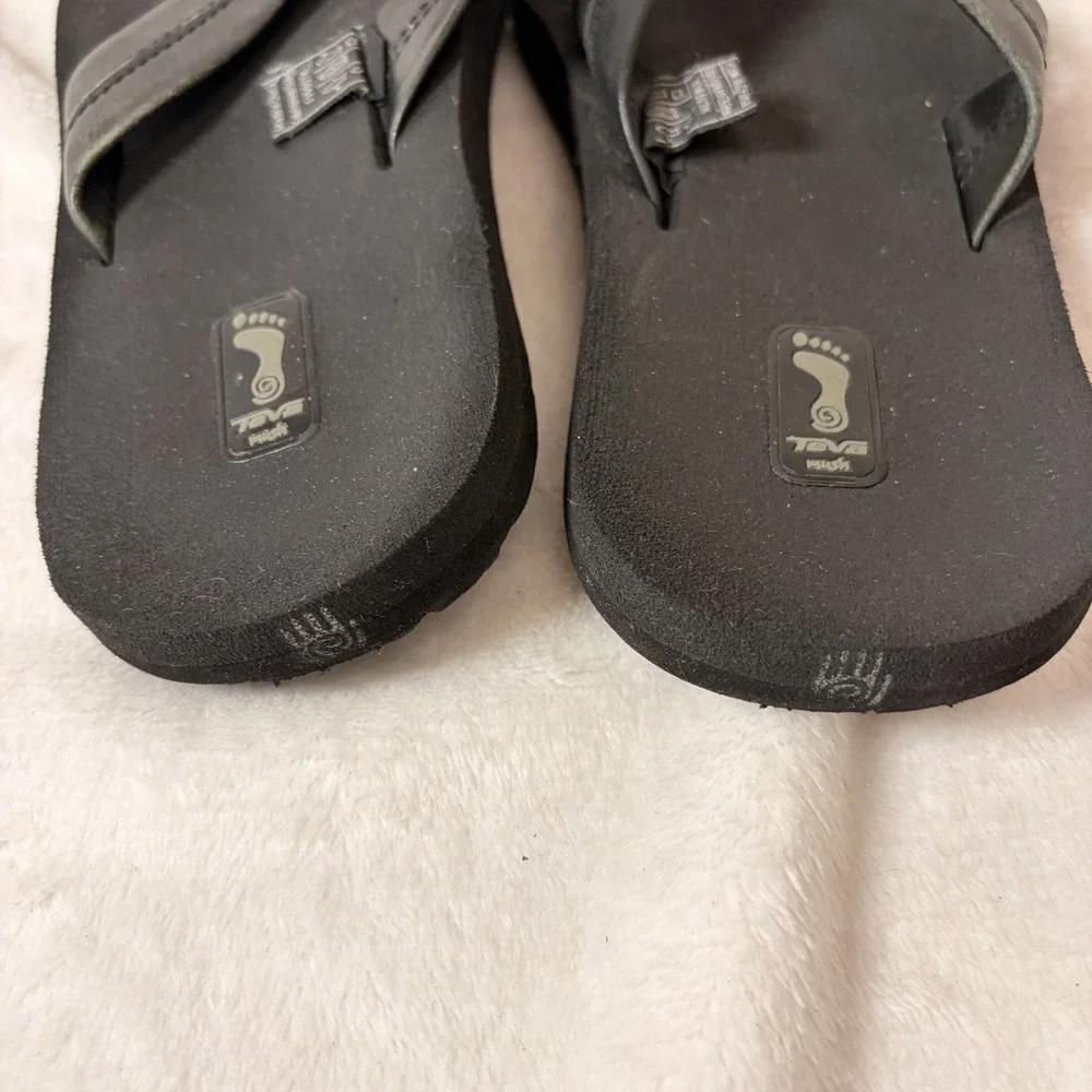 Teva Men's Mush Flip Flop Sandals‎ Black Size 8 S/N 6016 Lightweight Flexible